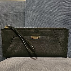 Henri Bendel Black Clutch Wristlet Modern Elegance